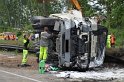 LKW umgestuerzt A 1 Rich Saarbruecken P190